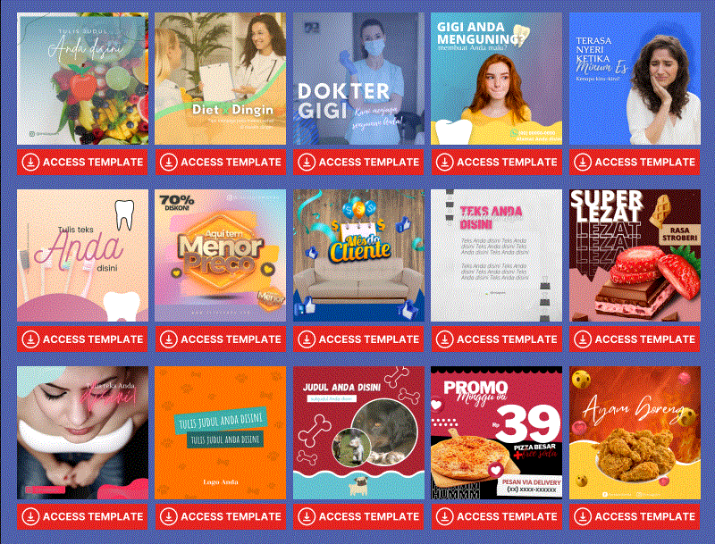 TEMPLATE CANVA FEEDS INSTAGRAM